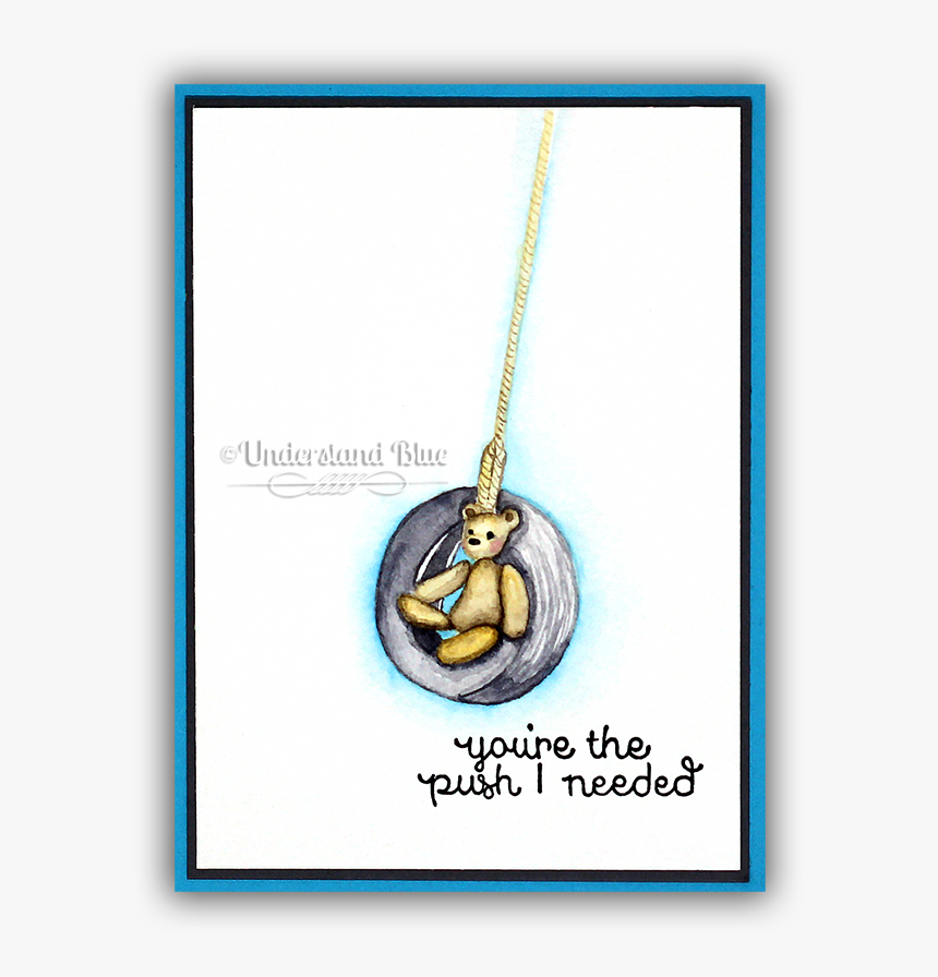 Bear In A Tire Swing No-line Watercolor By Understand - Locket, HD Png Download