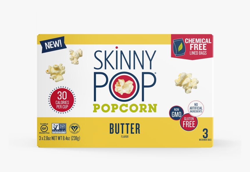 Butter Popcorn - Skinny Pop Butter Popcorn, HD Png Download