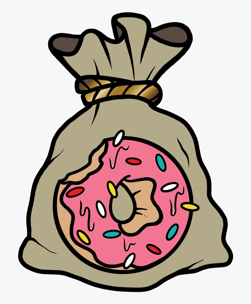 Secure The Bag Hustle N Dough Pin Clipart , Png Download - Cartoon Donut Png, Transparent Png