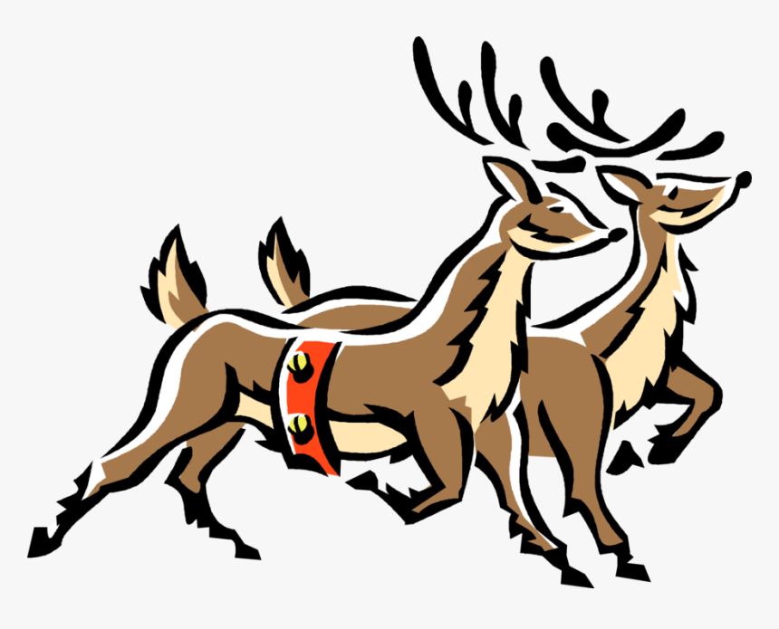 Vector Illustration Of Festive Season Christmas Reindeer - Reindeer, HD Png Download