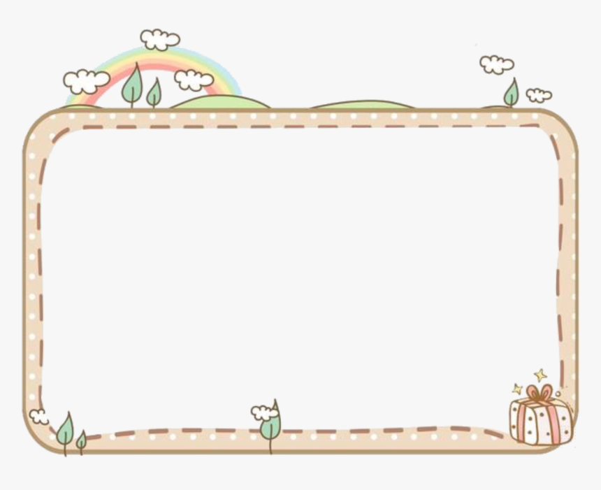 #overlay #edit #soft #softbot #kawaii #cute #quadro - Flowers Borders Cartoons Rectangle, HD Png Download