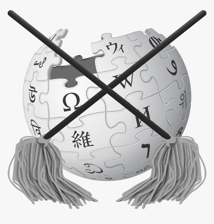 B Logo With Two Mops - Wikipedia Logo Text Png, Transparent Png