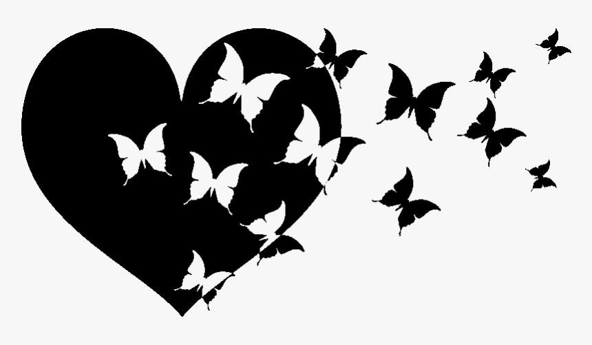 Heart With Butterfly Decal, HD Png Download