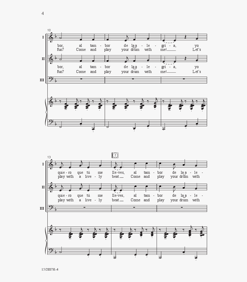 Al Tambor Sheet Music, HD Png Download