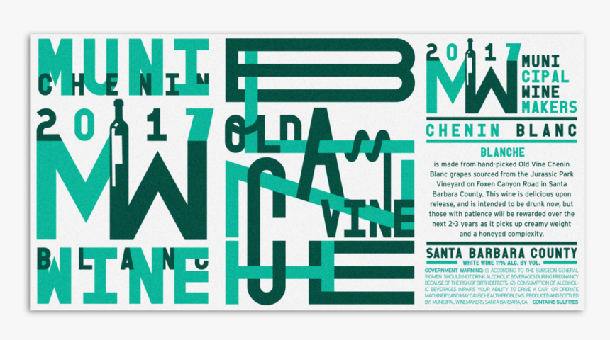 Old Blanche Wine Label Design Municipal Winemakers - Poster, HD Png Download