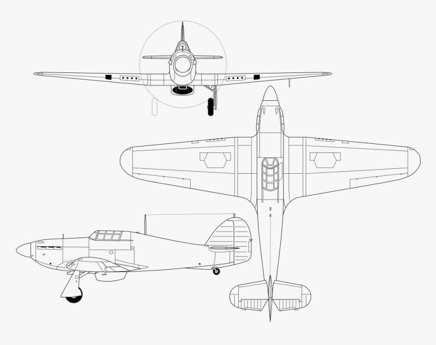 Hawker Hurricane 3 View, HD Png Download