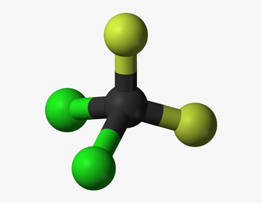 Ball And Stick Model Of The Tetraethyllead Molecule - Model Of Dichlorodifluoromethane, HD Png Download