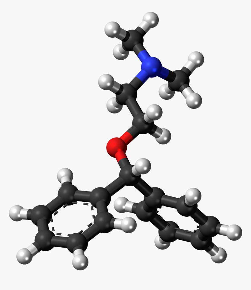 Diphenhydramine 3d Ball , Png Download - Diphenhydramine Ball And Stick Model, Transparent Png