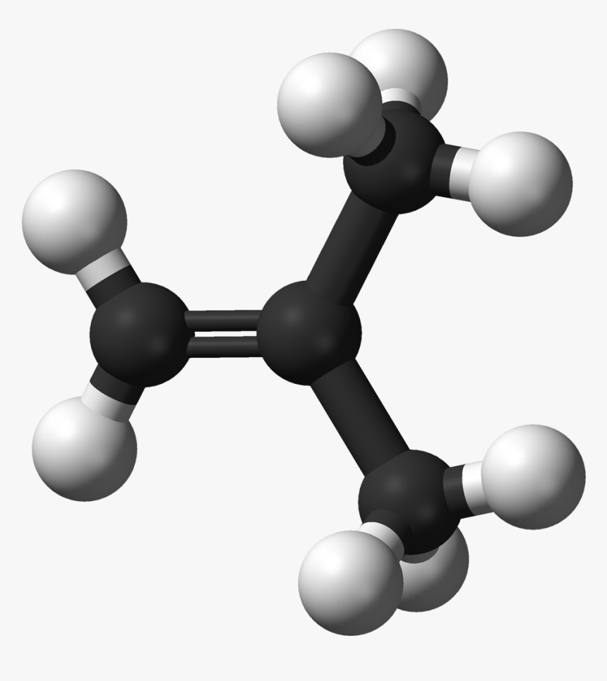 Isobutylene 3d Balls - Alkene Ball And Stick, HD Png Download