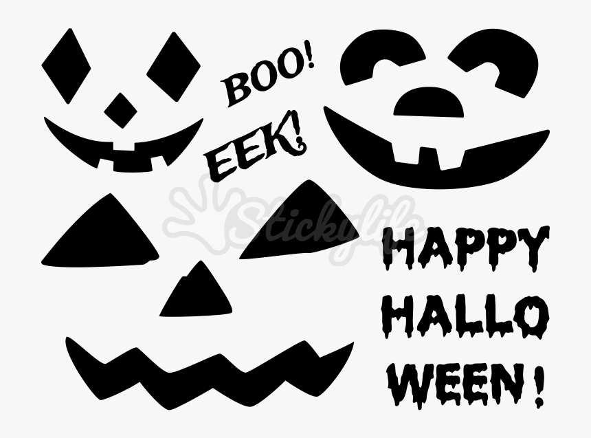 Jack O Lantern No Mess Vinyl Decal Kit, HD Png Download
