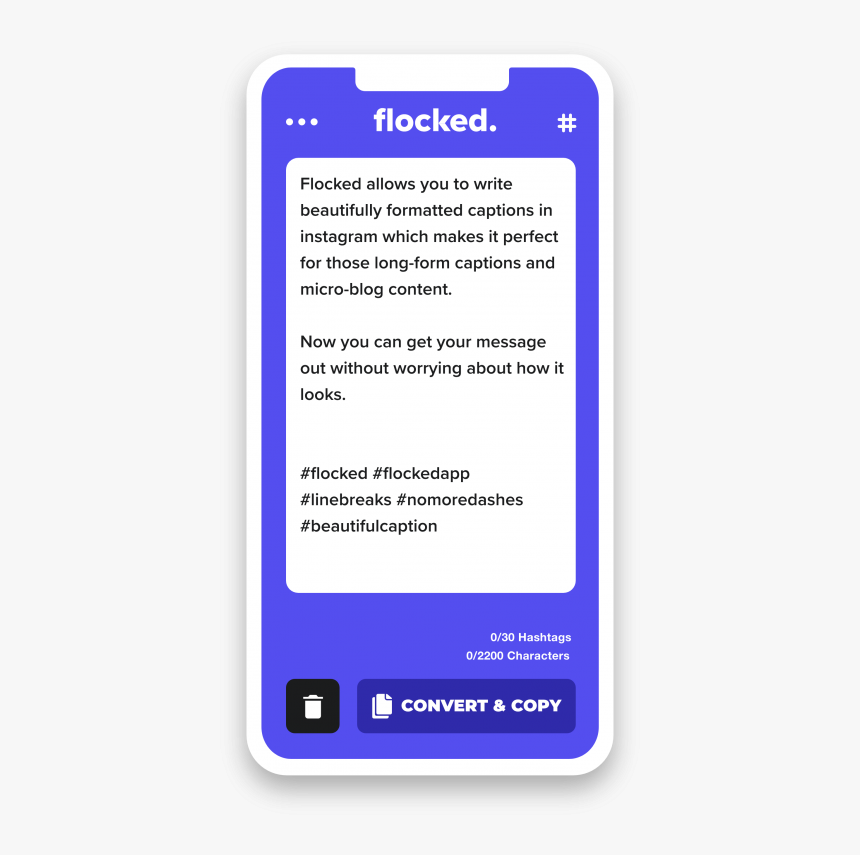 Flocked Write Better Captions For Instagram - Mobile Phone, HD Png Download