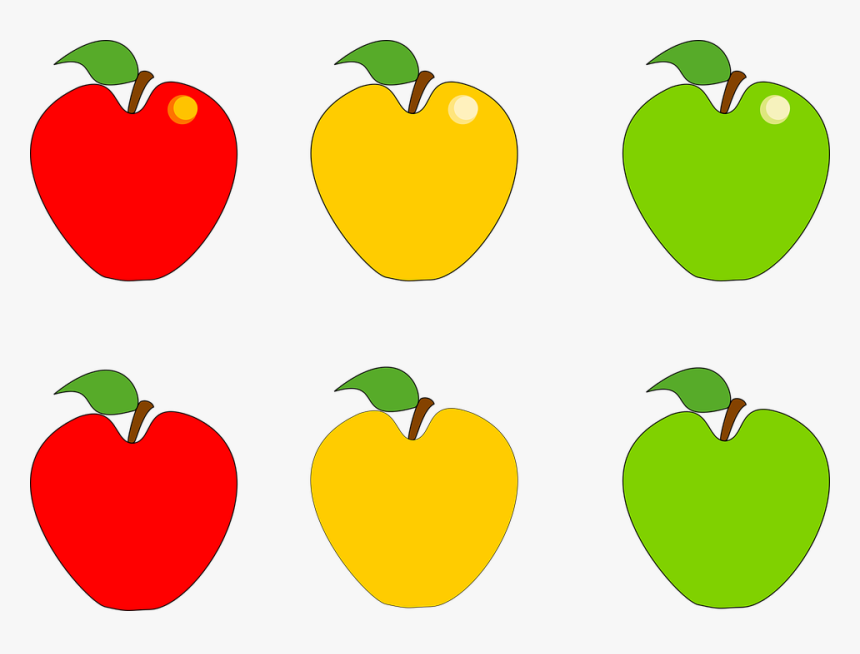 Yellow Apples Clipart Png - Red And Green Apples Clipart, Transparent Png