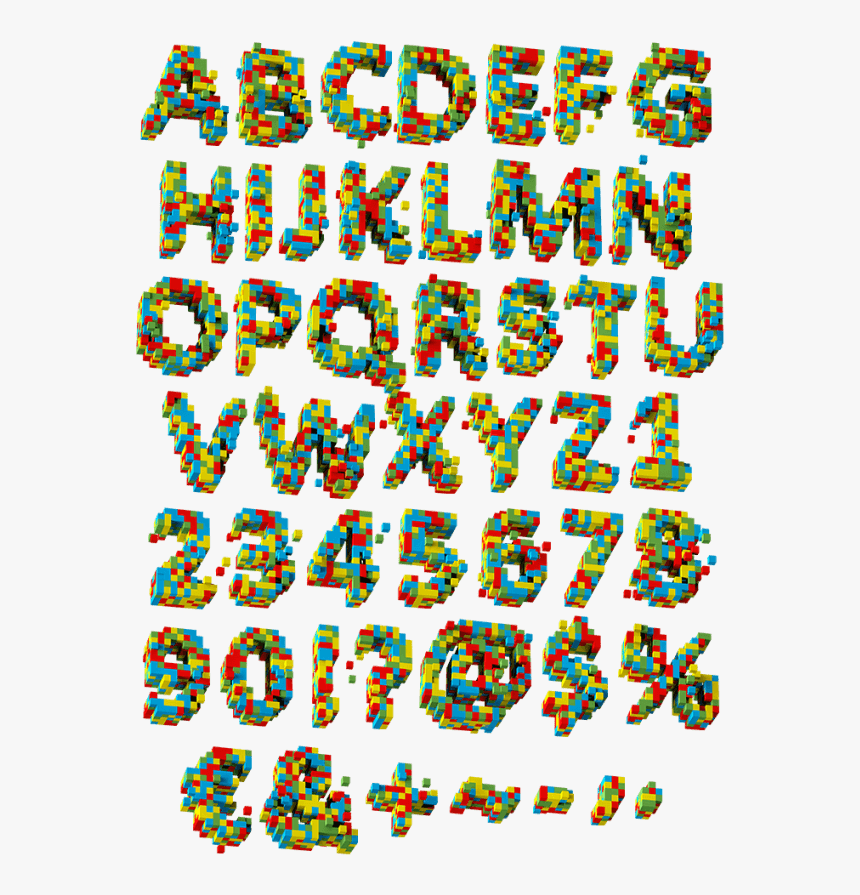 3d Pixel Color Font, HD Png Download