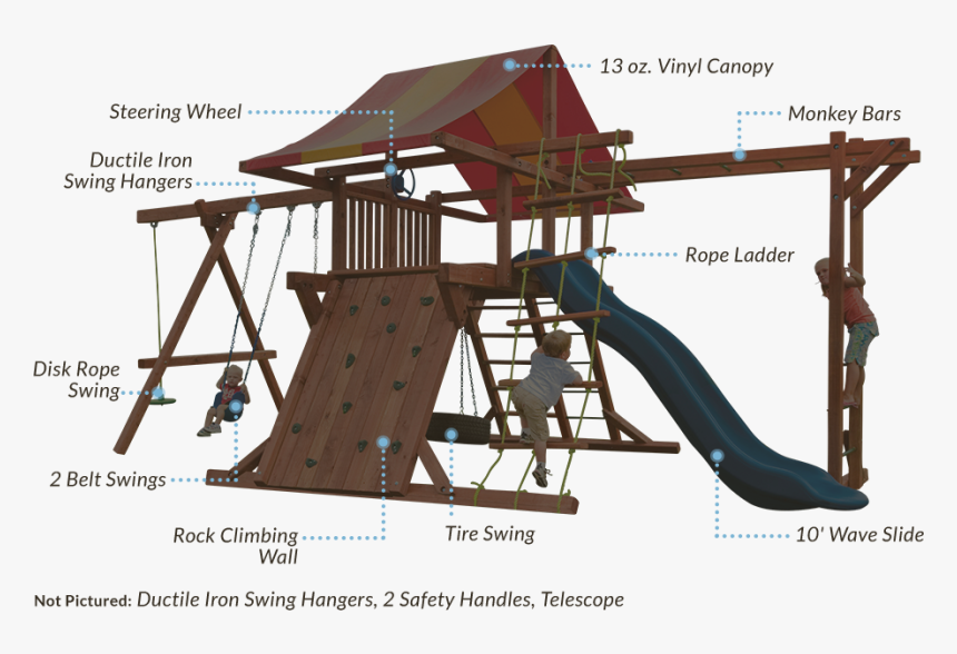 Playhouse Playground Swing And Monkey Bars Simple Swing - Play Structures Monkey Bars, HD Png Download