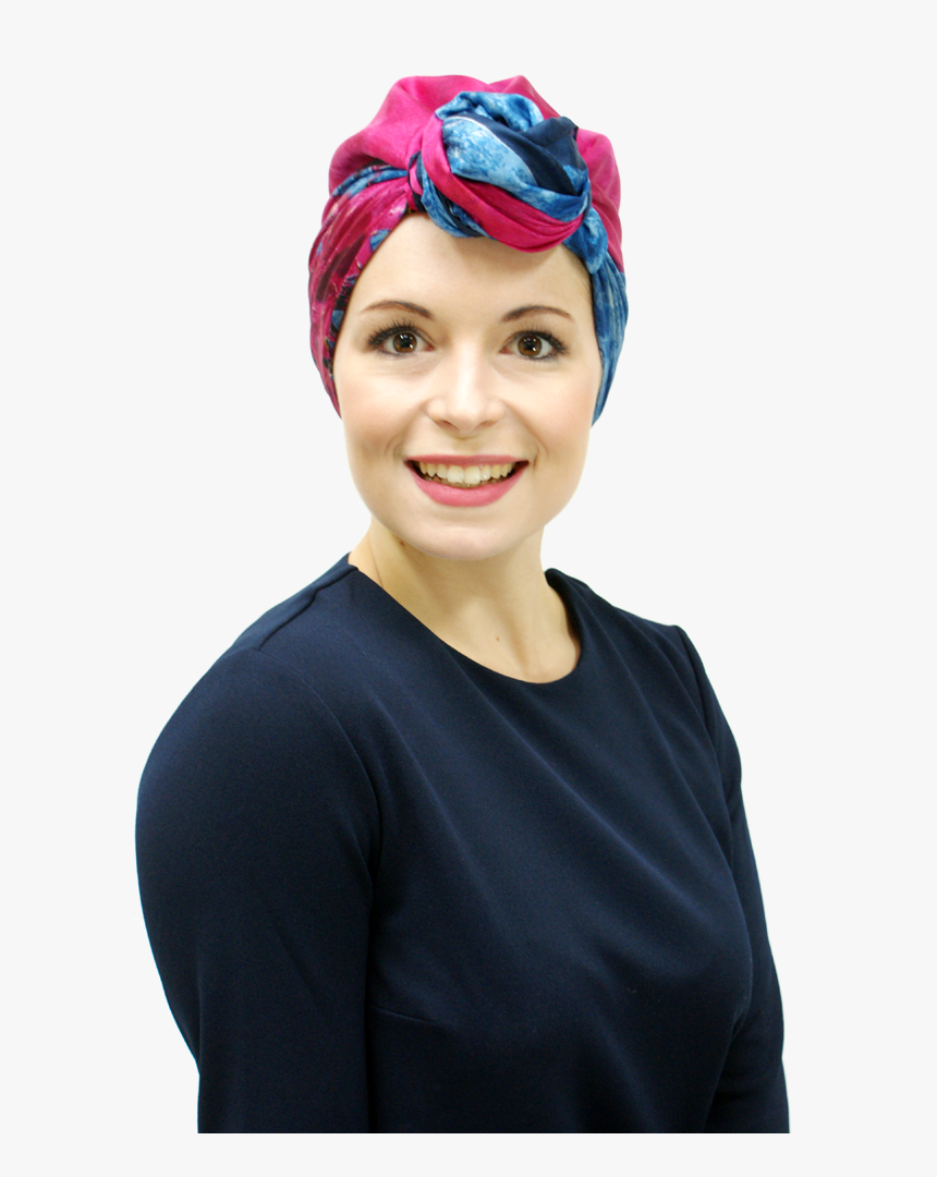 Blue Silk Chemo Scarves Uk - Girl, HD Png Download