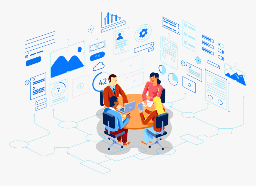 Moqups Collaborate Hero - Ui Mockups Png, Transparent Png