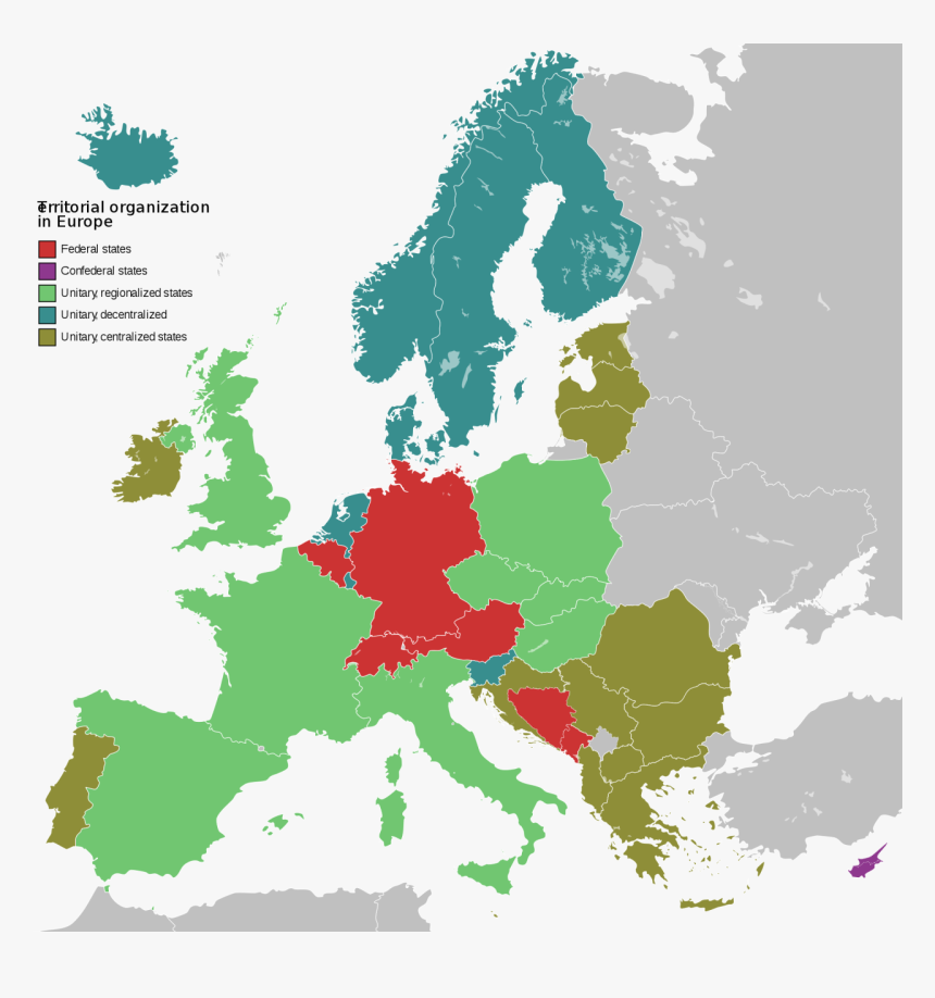Unitary Federal Or Confederate Map, HD Png Download