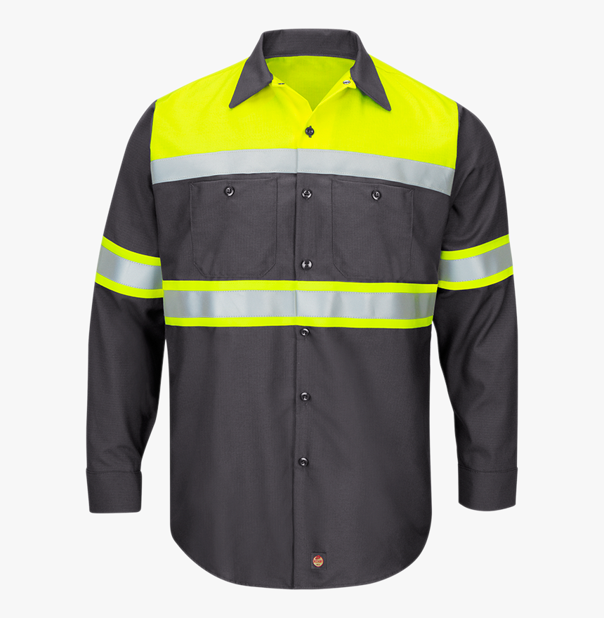 Hi Visibility Long Sleeve Color Block Ripstop Work - Hi Vis Uniforms, HD Png Download