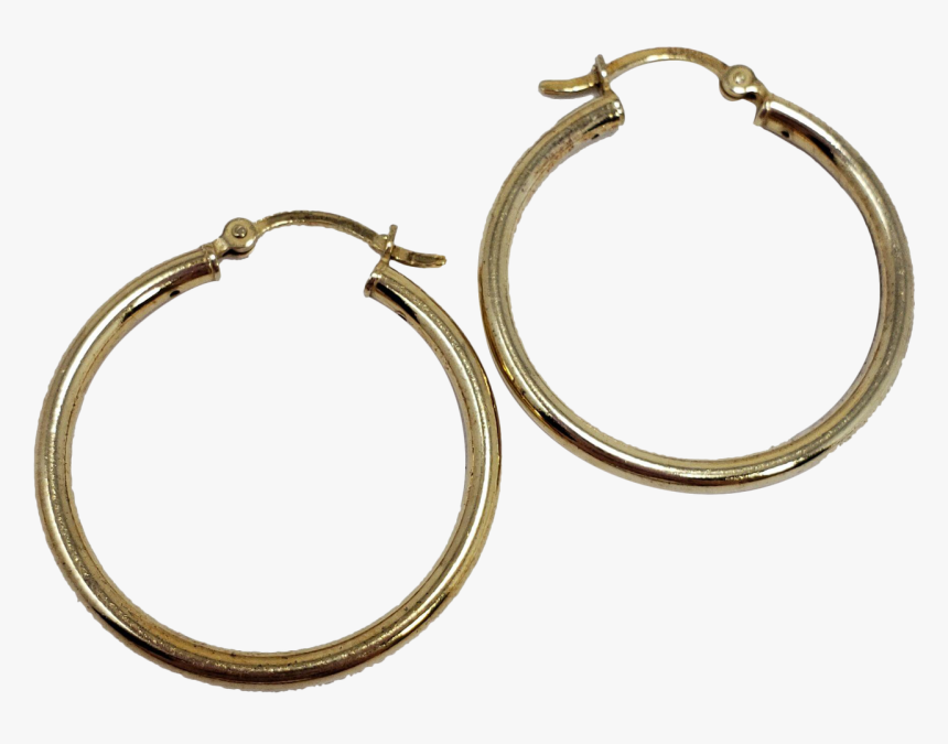 Vermeil 3cm Hoop Earrings Signed 925 Sterling Silver - Earrings, HD Png Download