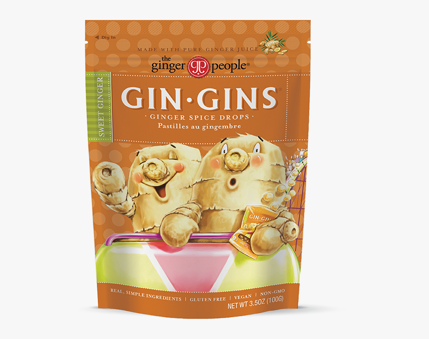 The Ginger People Gin Gins Ginger Spice Drops - Packaging And Labeling, HD Png Download