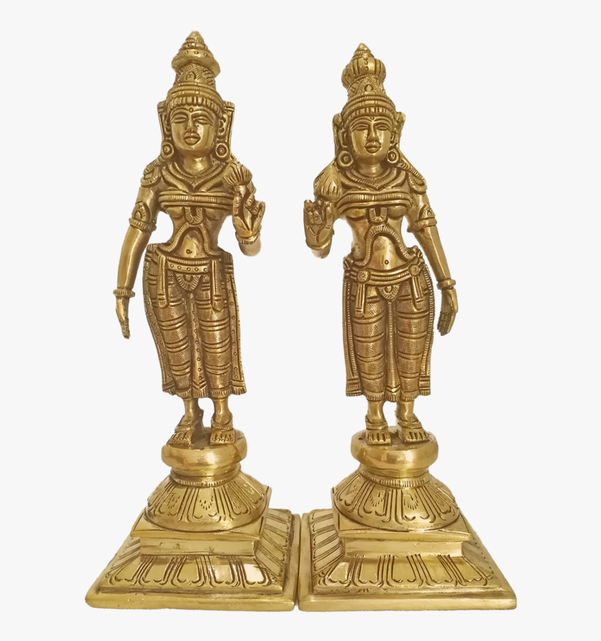 Brass Pair Of Devi S God Statues, 10 X 7 Inch, Vgo - Bronze Sculpture, HD Png Download