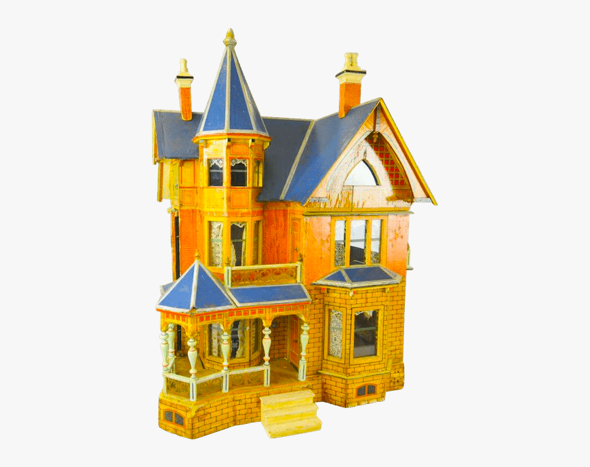 Victorian Gottschalk Blue Roof Dollhouse - Doll House Victorian Transparent, HD Png Download