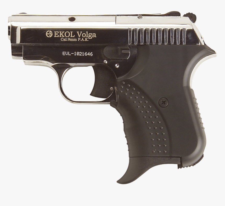 Nickel Volga Blank Firing Pistol - Revolver, HD Png Download