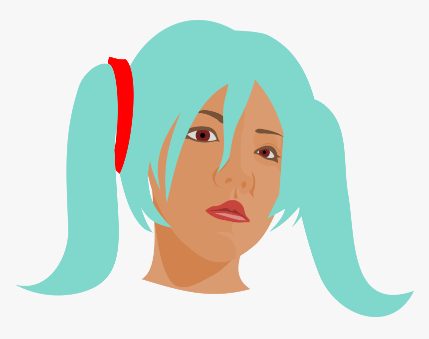 Beauty No01 Cosplay Clip Arts - Girl Blue Hair Clipart, HD Png Download