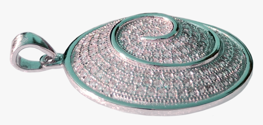 925 Sterling Silver With Cubic Zirconias Round Swirl - Serving Tray, HD Png Download