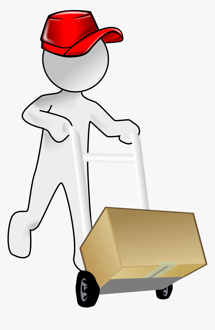 Bubble Person Carrying A Packet Using A Crate Clip - Red Cap Clip Art, HD Png Download
