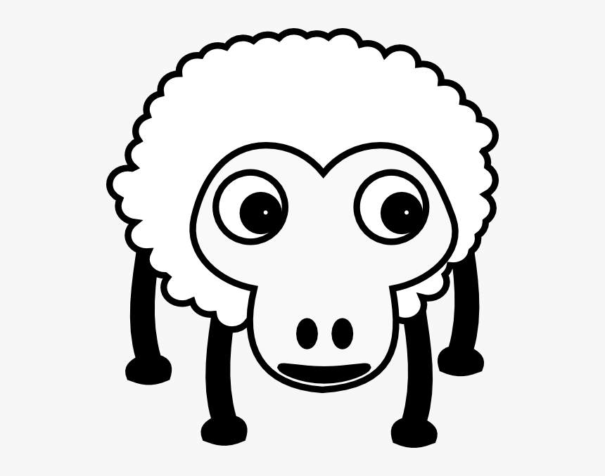 Sheep Svg Clip Arts - ภาพ การ์ตูน สี ขาว, HD Png Download