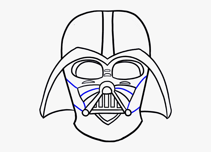 Darth Vader Dart Clipart Png - Darth Vader Mask Drawing, Transparent Png