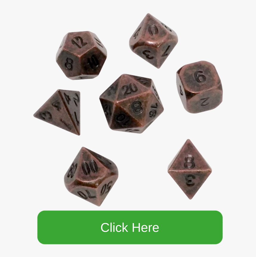 Gunmetal Brass Color With Black Numbers Metal Dice - Dice Game, HD Png Download