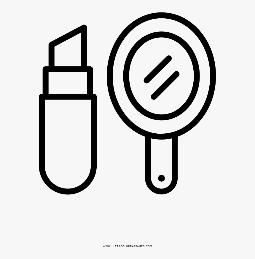 Makeup Coloring Page - Desenho De Maquiagem Png, Transparent Png
