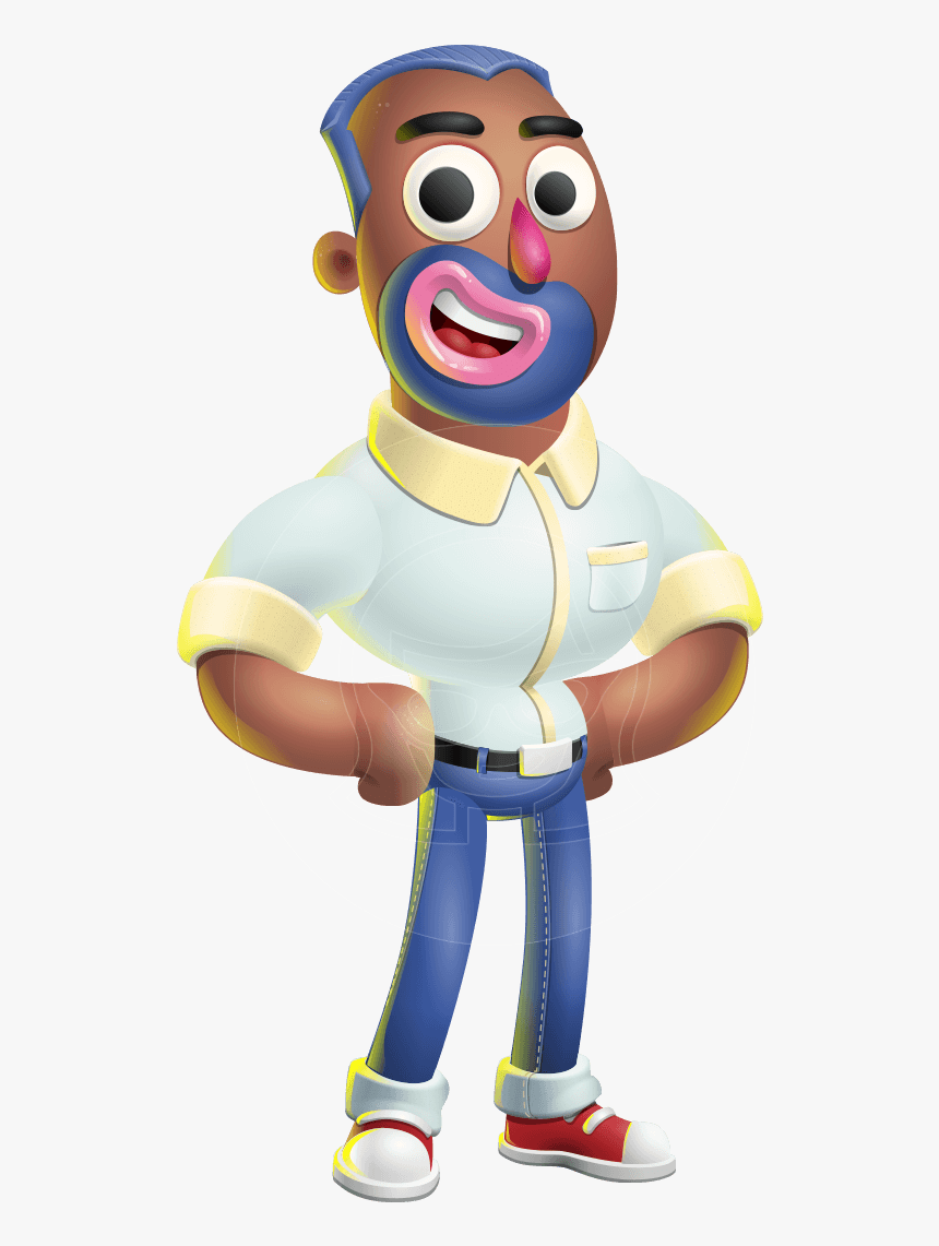Male African American Cartoon Vector 3d Character Aka - Cartoon, HD Png Download