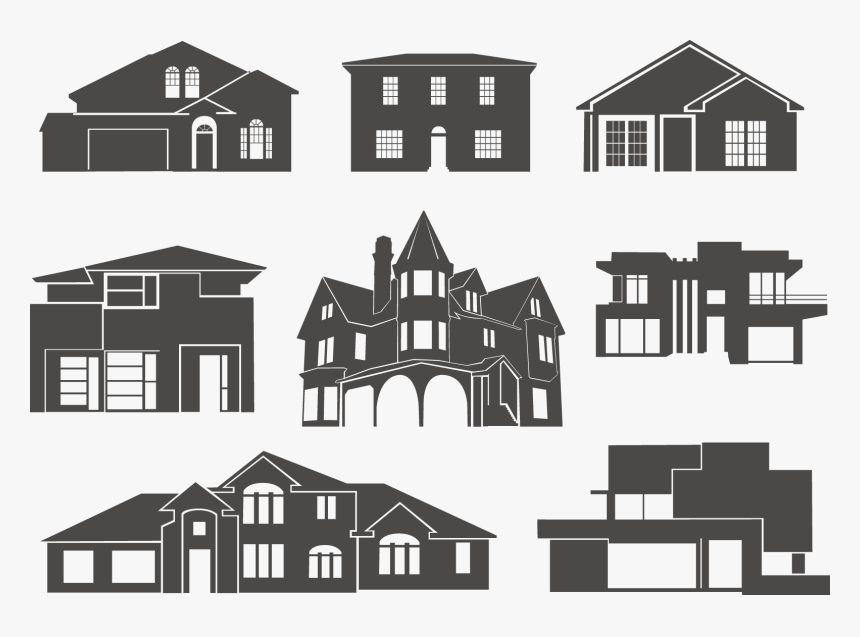 House Silhouette Building Clip Art - Free House Silhouette Vector, HD Png Download