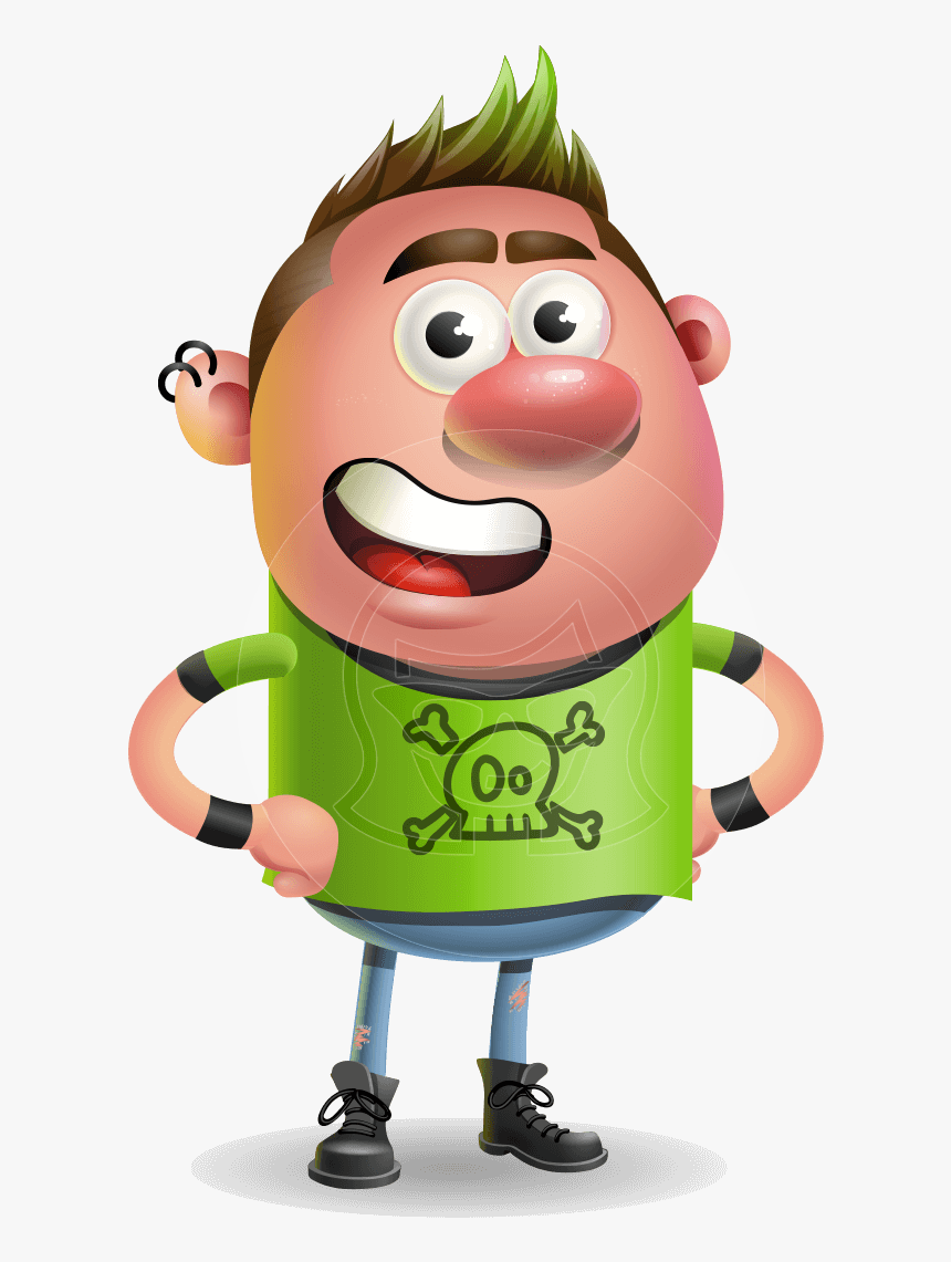 Punk Boy Cartoon Vector 3d Character Aka Carter Punk - Cartoon, HD Png Download