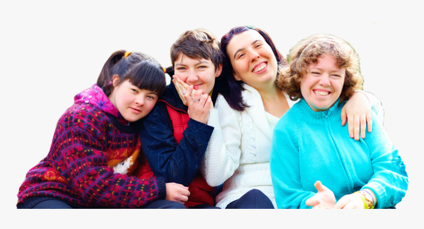 Image Of Four Young Women With A Developmental Disability - Group Of Disabled People, HD Png Download