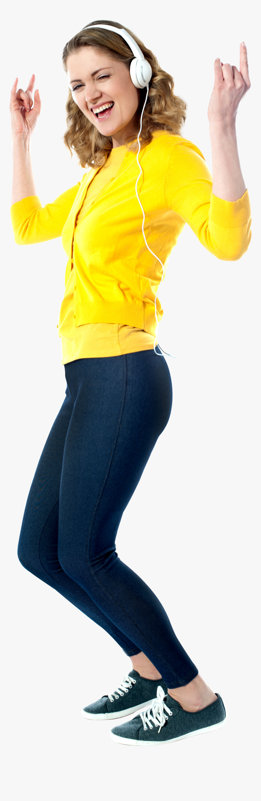 Girl Listening To Music Png, Transparent Png