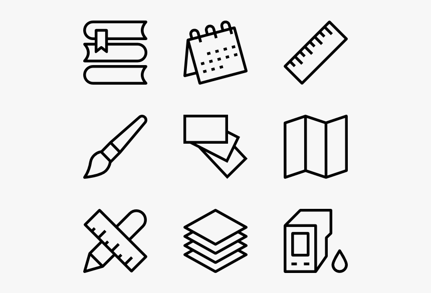Stationery Icons Png, Transparent Png
