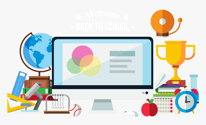 School Supplies Chalkboard Background Screen Png Download - School Supplies No Background, Transparent Png