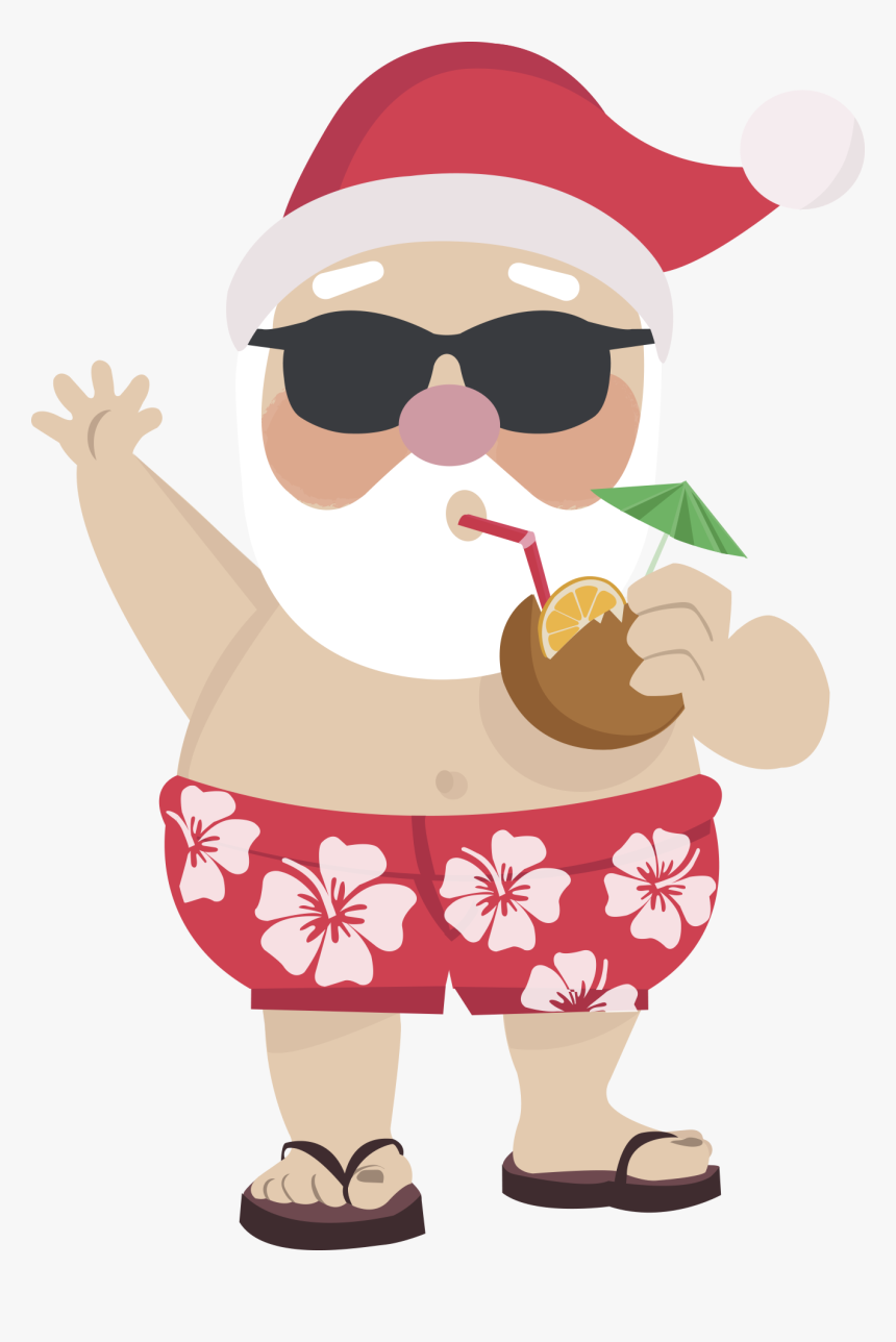Wearing Claus Santa Pants Png Download Free Clipart - Santa In Hawaii Clipart, Transparent Png