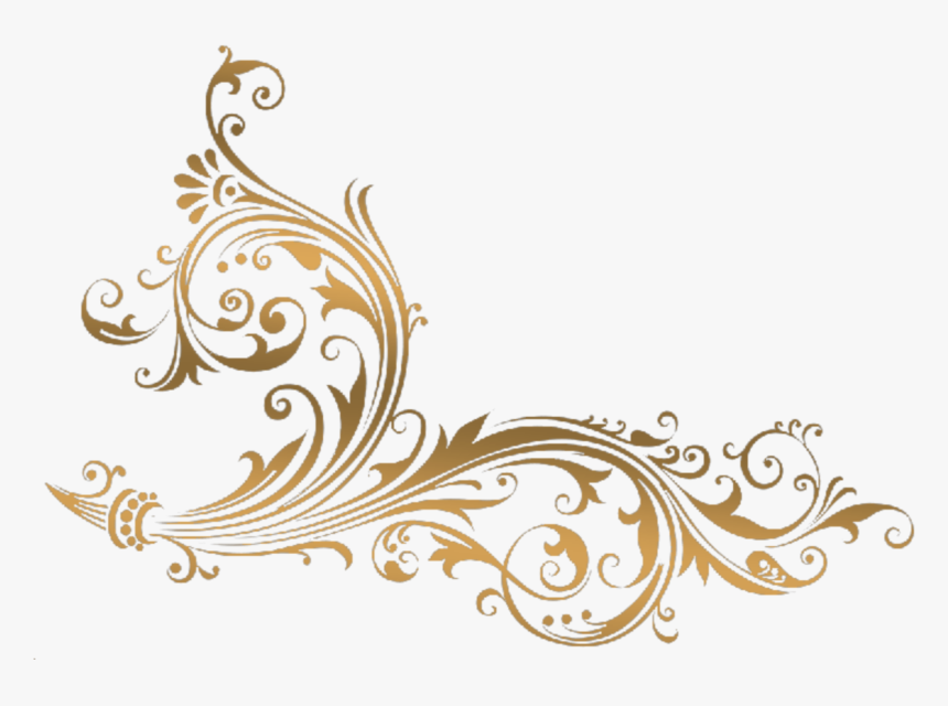 #filagree #gold #swirl #floral #elegant #wedding - Lineas Decorativas Oro Png, Transparent Png