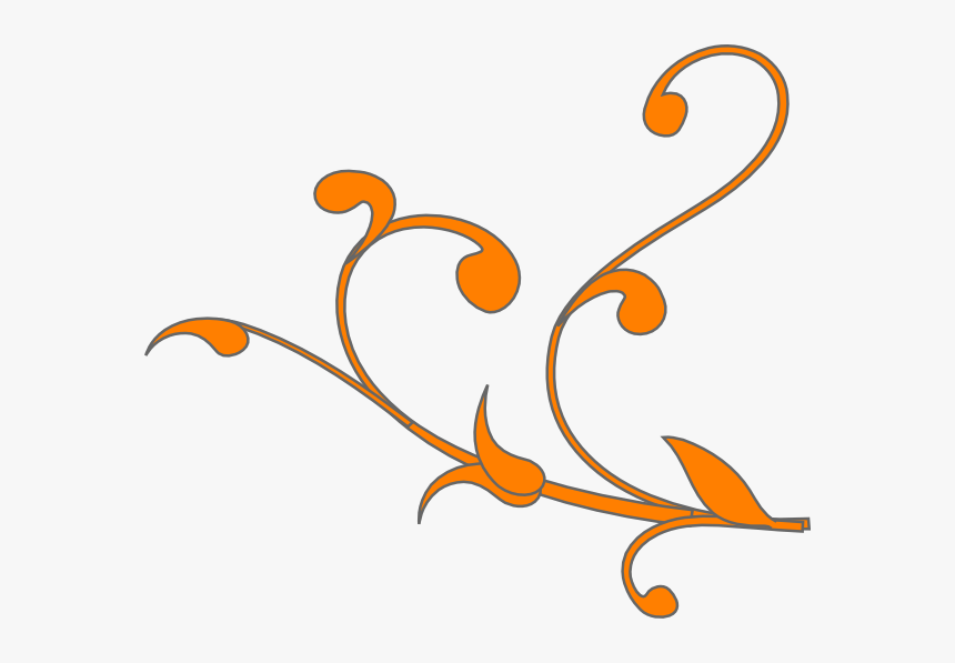 Wedding Swirl Clip Art At Clker - Swirl Line Png Orange, Transparent Png