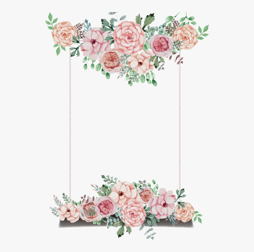 Flower Wedding Signboard Theme Invitation Hand-painted - Beautiful Wedding Invitation Cards, HD Png Download