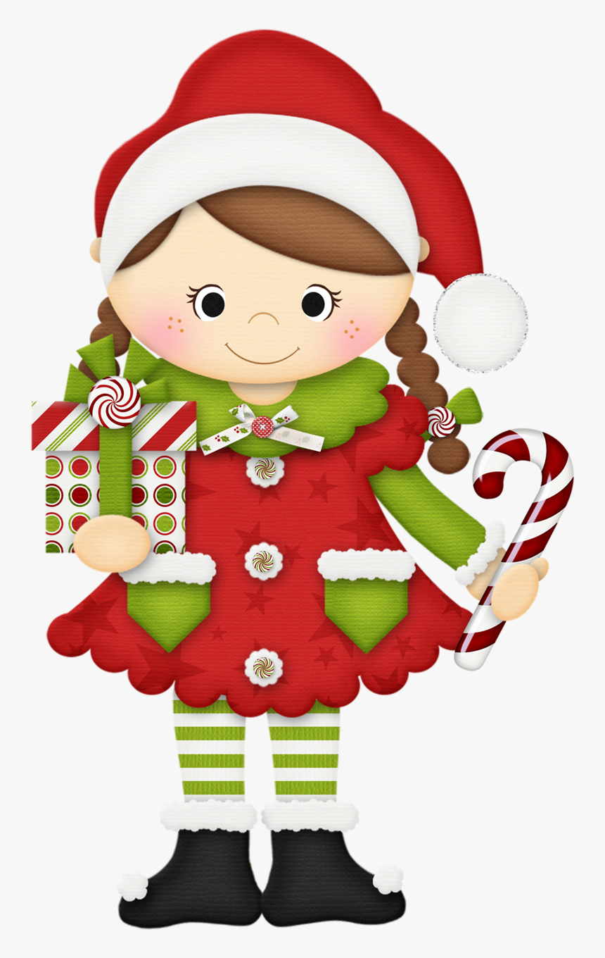 Christmas Elf At Work Png Image - Mamae Noel Desenho Png, Transparent Png