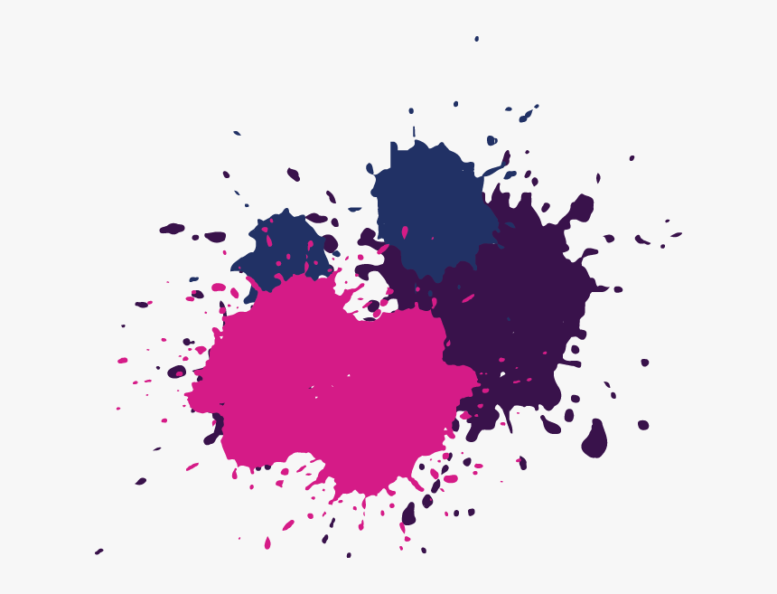 Pink Purple Blue Splash Brush - Illustration, HD Png Download