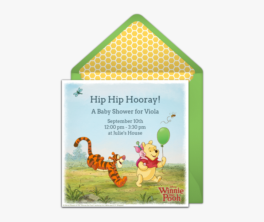 Winnie The Pooh Electronic Invitations, HD Png Download