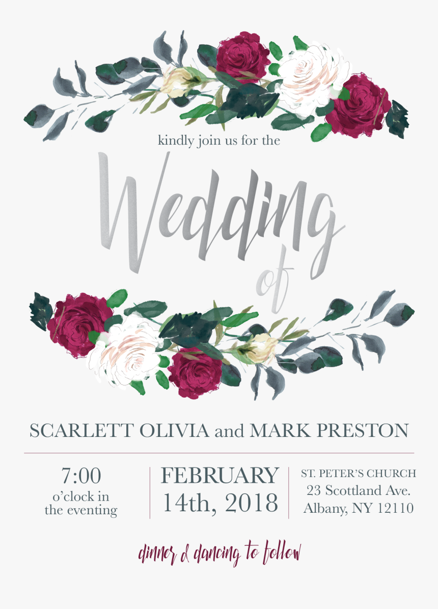 Transparent Wedding Flower Png - Flower For Invitation Png, Png Download