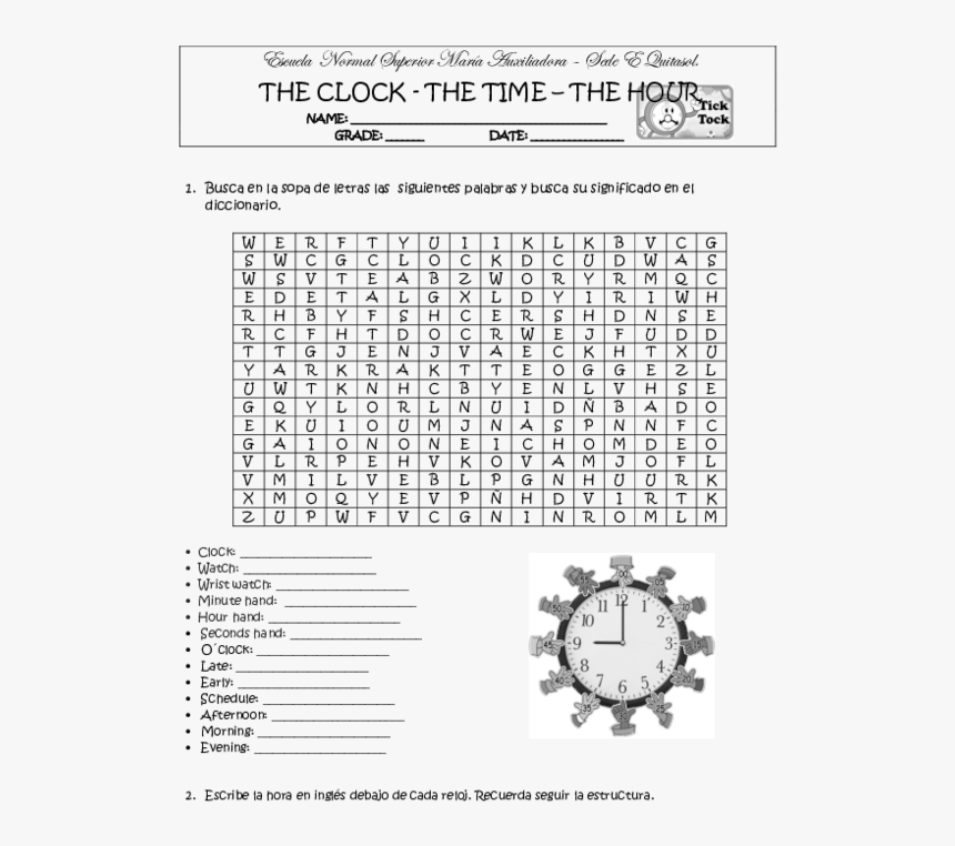 Transparent Hour Hand Png - March Word Search, Png Download